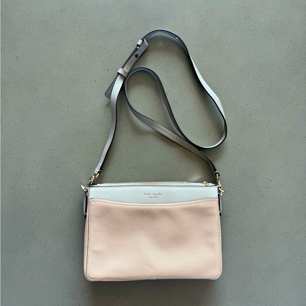 Kate Spade New York Pink and White Margaux Convertible Crossbody Bag Purse